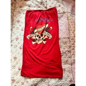 y2k edhardy tube top dress